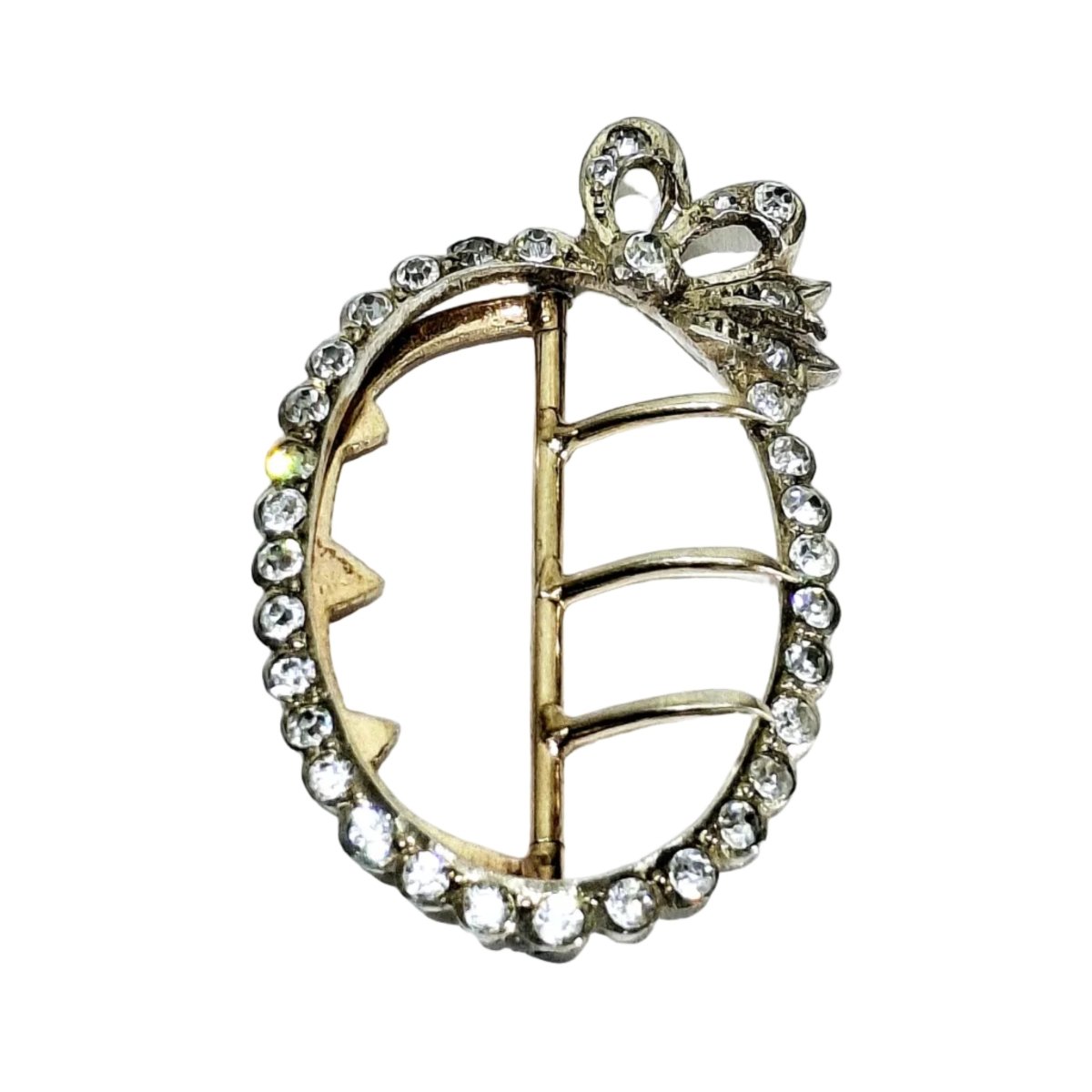 Boucle de Ceinture en argent, vermeil et strass - Castafiore
