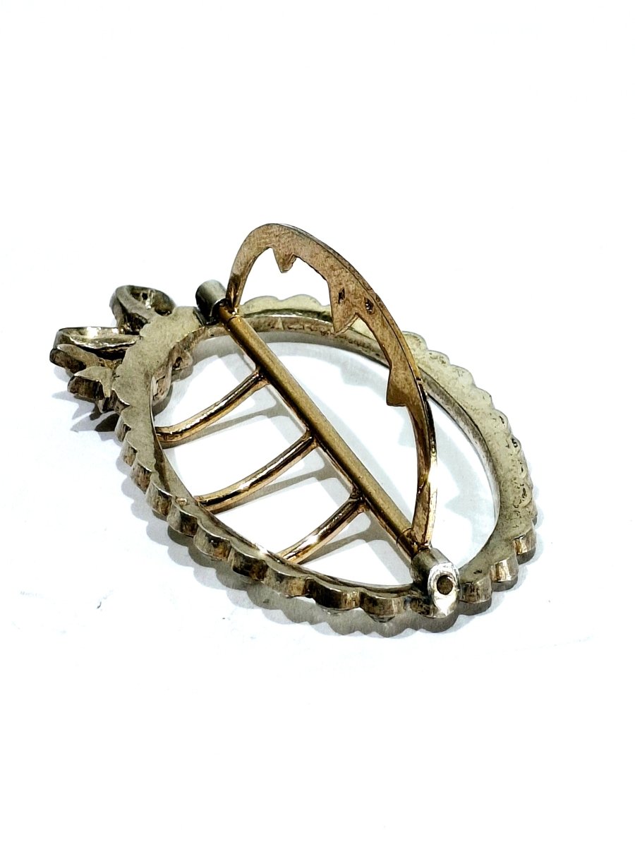 Boucle de Ceinture en argent, vermeil et strass - Castafiore