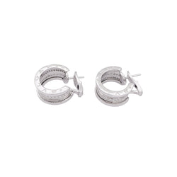 Boucle d'oreille Créoles Bulagri "B.Zero1" or blanc, diamants. - Castafiore
