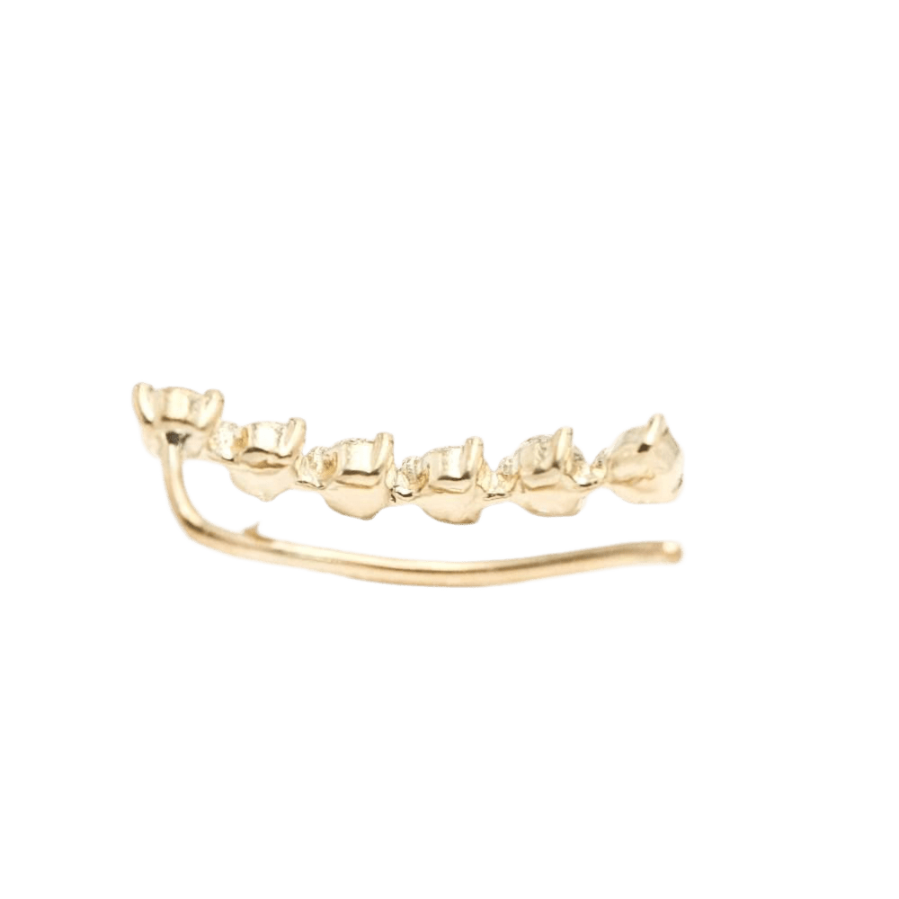 Boucle d'oreille TREPADOR en or jaune et diamants - Castafiore