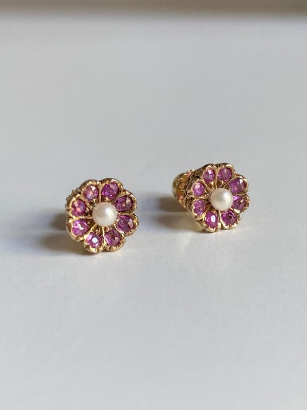 Boucle d'oreilles anciennes de travail Portugais en or jaune 19,2k - Castafiore