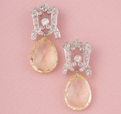 Boucle d'oreilles Art Déco, en or gris 18k et diamants - Castafiore