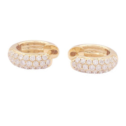 Boucle d'oreilles créoles en or jaune et diamants - Castafiore