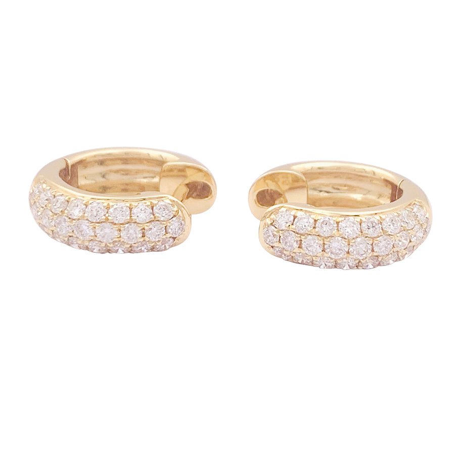 Boucle d'oreilles créoles en or jaune et diamants - Castafiore