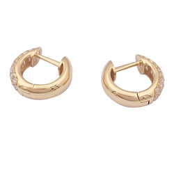 Boucle d'oreilles créoles en or jaune et diamants - Castafiore