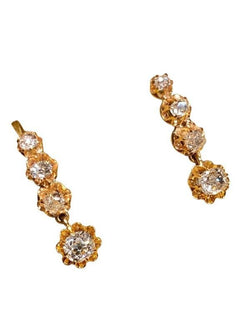 Boucle d’oreilles Dormeuses en or jaune et diamants - Castafiore