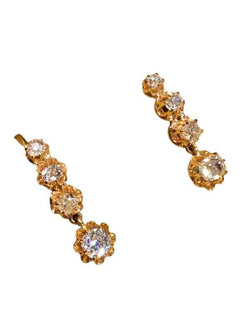 Boucle d’oreilles Dormeuses en or jaune et diamants - Castafiore