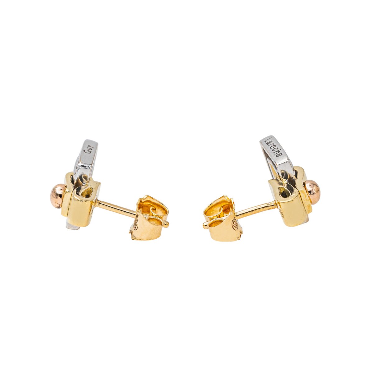 Boucle d'oreilles GUY LAROCHE en or jaune et diamant - Castafiore