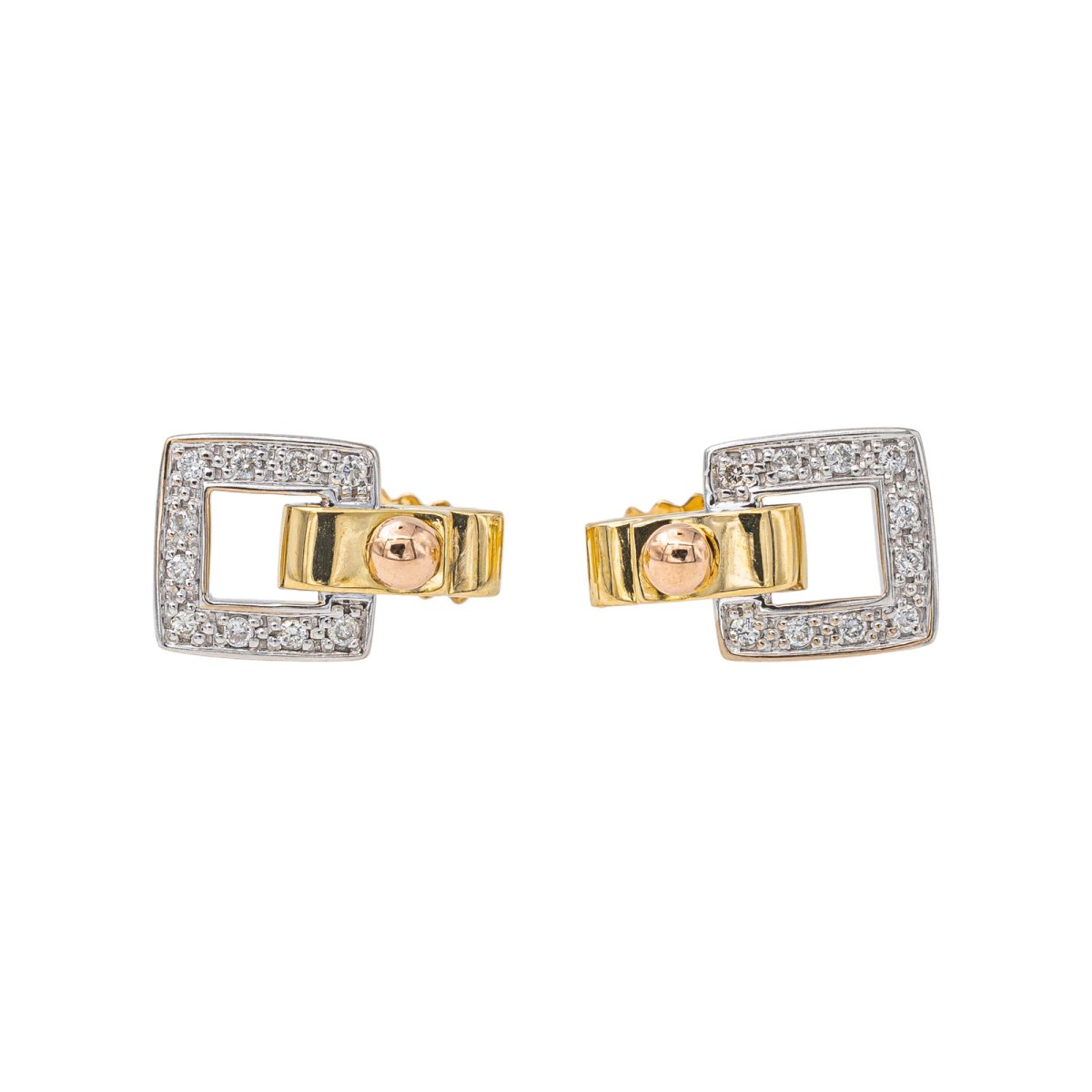 Boucle d'oreilles GUY LAROCHE en or jaune et diamant - Castafiore
