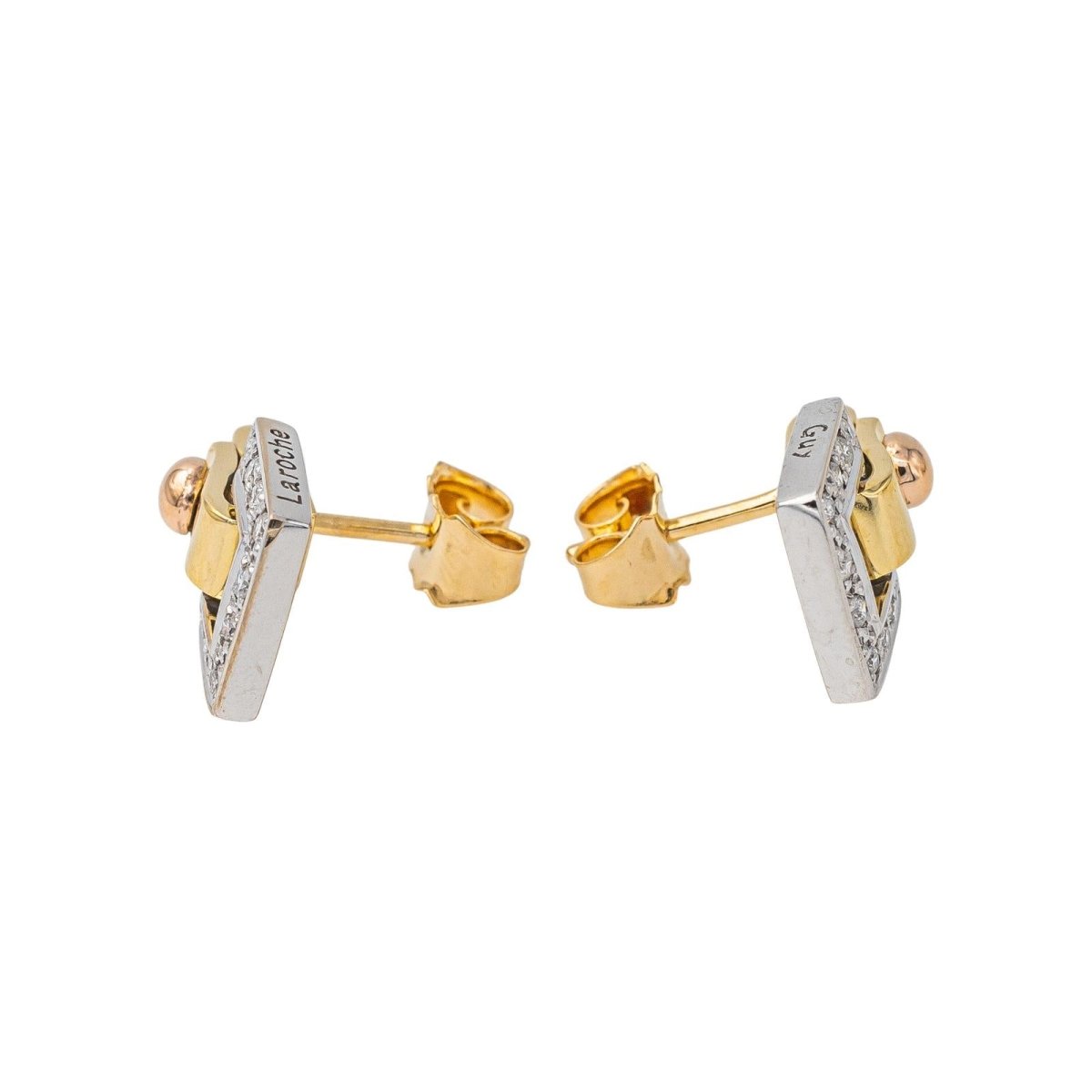 Boucle d'oreilles GUY LAROCHE en or jaune et diamant - Castafiore