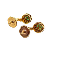 Boucles d Oreille Sélim Mouzannar Or rose Grenats Tsavorites Diamants - Castafiore