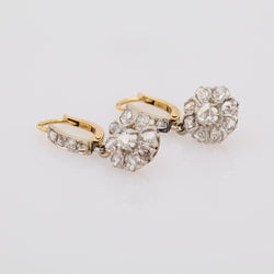 Boucles d'oreilles anciennes diamants pendantes