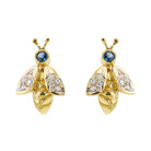 Boucles d'oreille Abeilles Or jaune Saphir - Castafiore