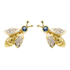 Boucles d'oreille Abeilles Or jaune Saphir - Castafiore