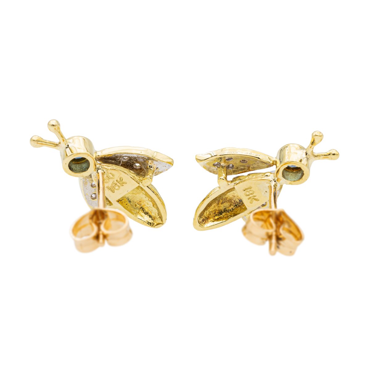 Boucles d'oreille Abeilles Or jaune Saphir - Castafiore