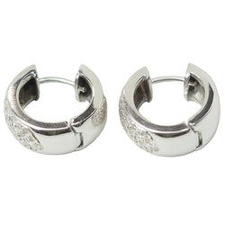 Boucles d'oreille créoles en or blanc et diamants - Castafiore