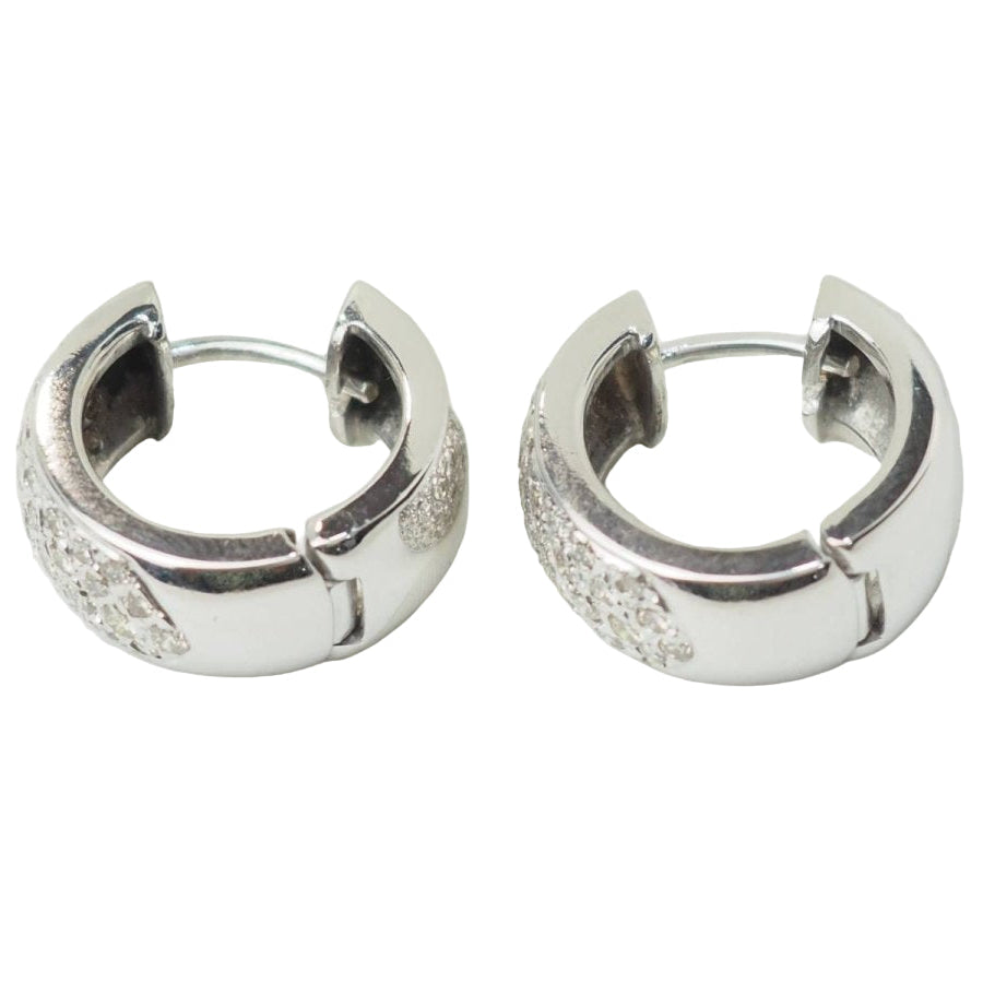 Boucles d'oreille créoles en or blanc et diamants - Castafiore