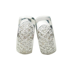 Boucles d'oreille créoles en or blanc et diamants - Castafiore