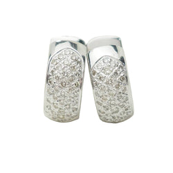 Boucles d'oreille créoles en or blanc et diamants - Castafiore