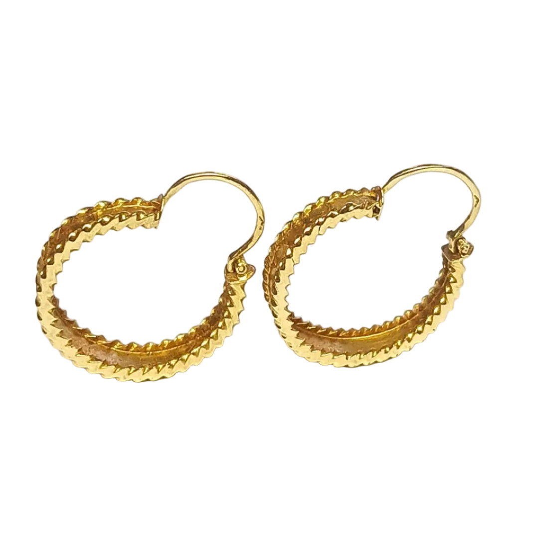 Boucles d'oreille créoles en or jaune - Castafiore