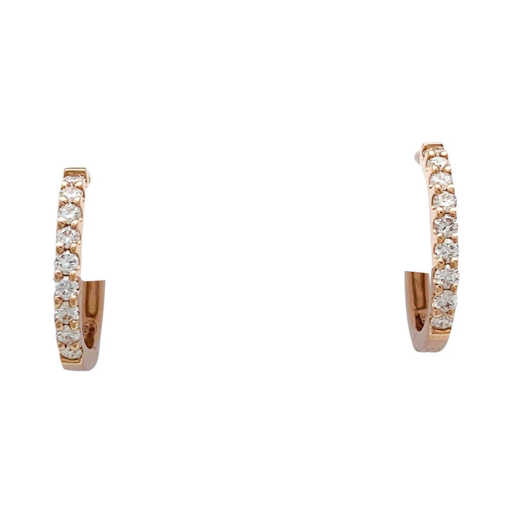 Boucles d'oreille Créoles en or rose et diamants - Castafiore