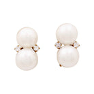 Boucles d'oreille en or jaune, perles et diamants - Castafiore