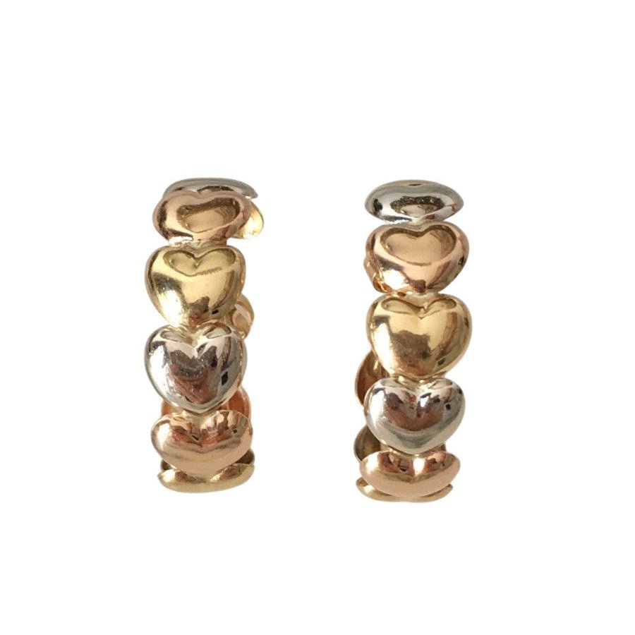 Boucles d'oreille Puces LE-GI en or blanc, or jaune et or rose - Castafiore