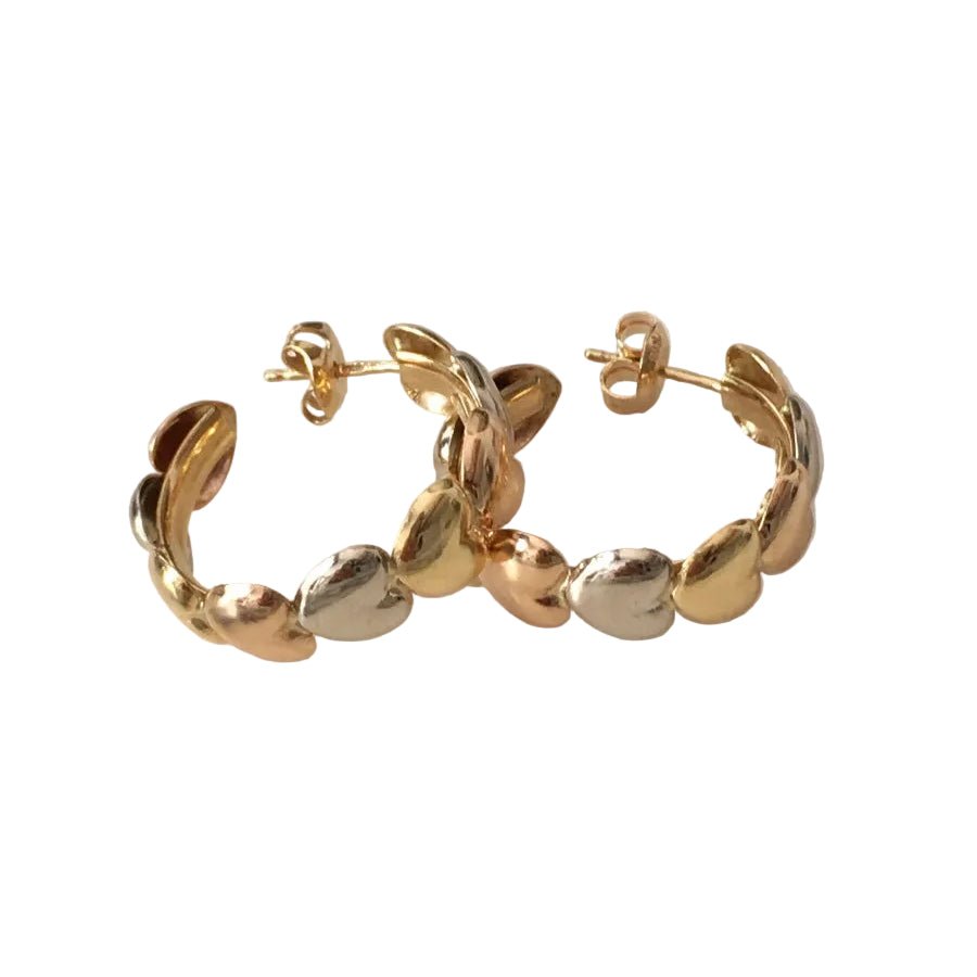 Boucles d'oreille Puces LE-GI en or blanc, or jaune et or rose - Castafiore