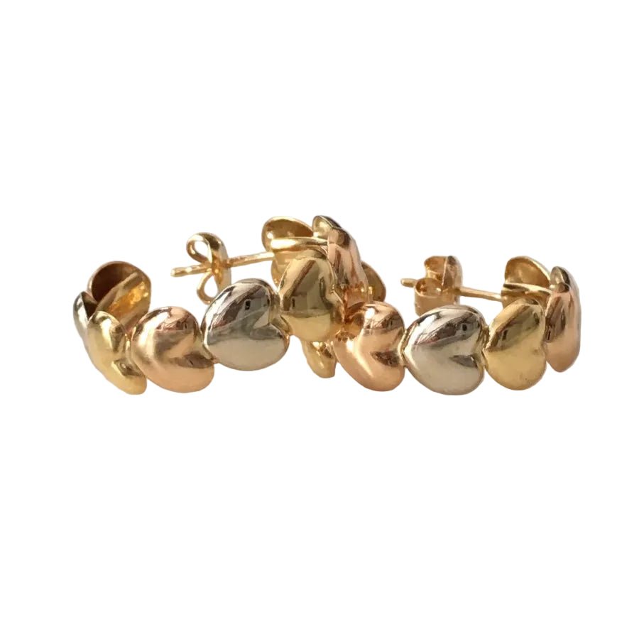 Boucles d'oreille Puces LE-GI en or blanc, or jaune et or rose - Castafiore