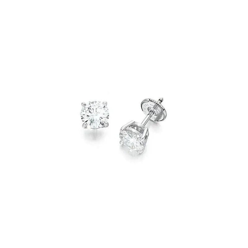 Boucles d'Oreilles 0.50 Diamants F/G VVS Or Gris 18 Carats - Castafiore