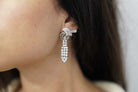 Boucles d'oreilles 1950 pavées de diamants en platine - Castafiore