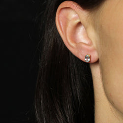 Boucles d'oreilles Aigue - marine en or jaune - Castafiore