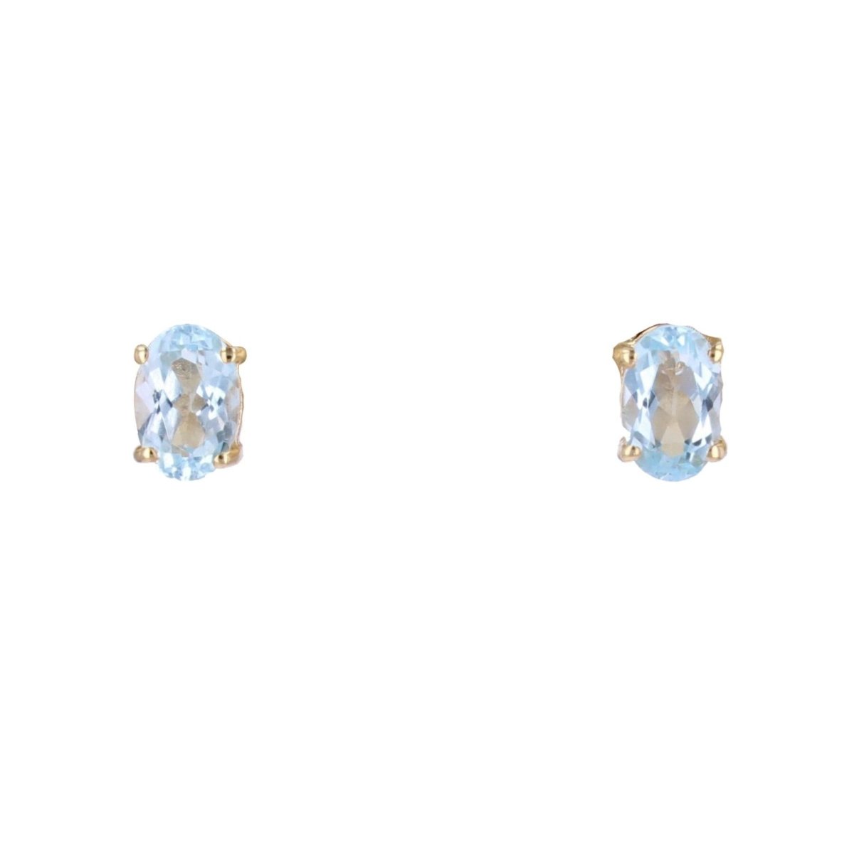 Boucles d'oreilles Aigue - marine en or jaune - Castafiore