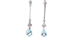 Boucles d'oreilles aigues marine et diamants - Castafiore