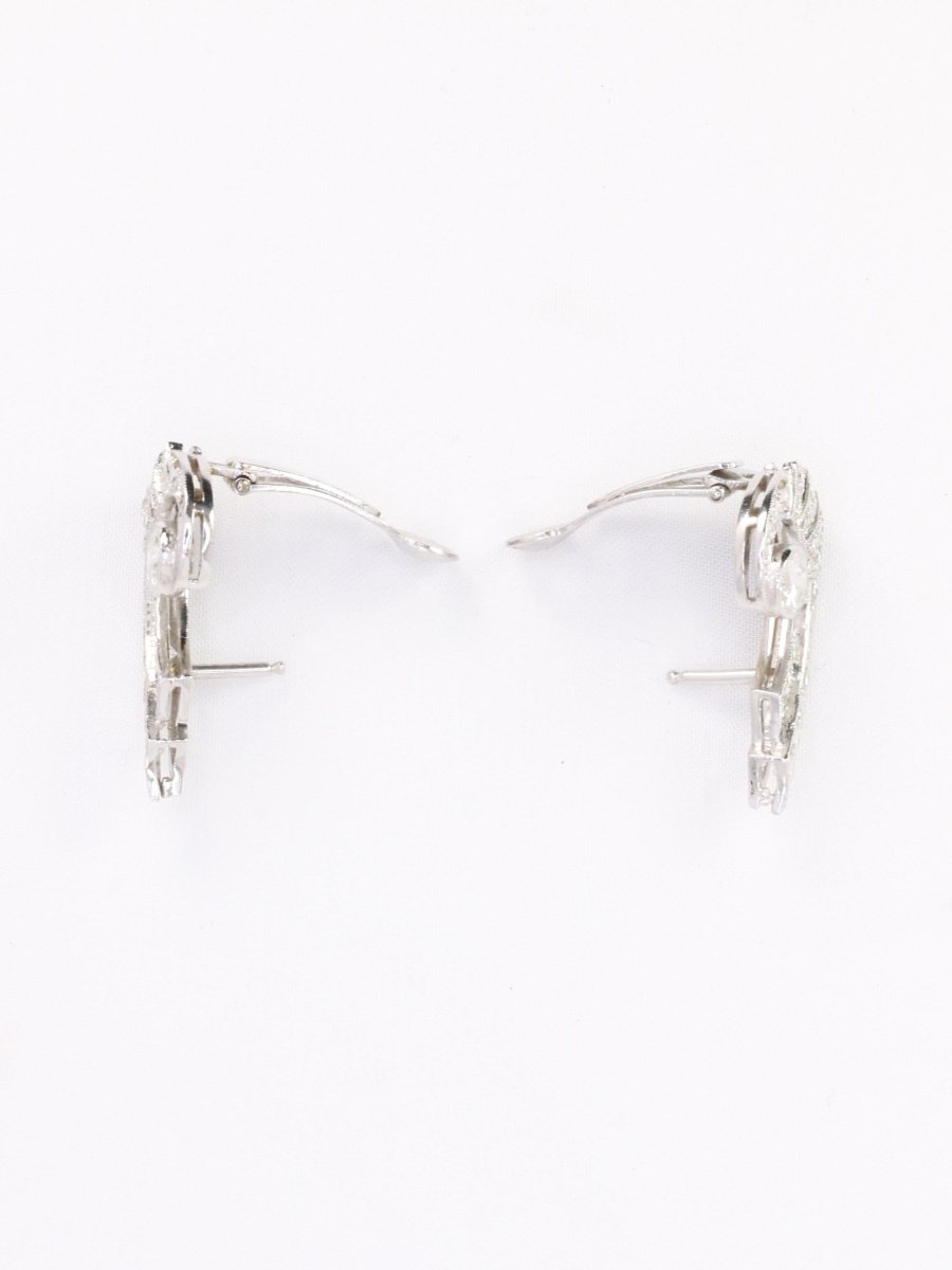 Boucles d'oreilles Ailes diamants Art Déco - Castafiore