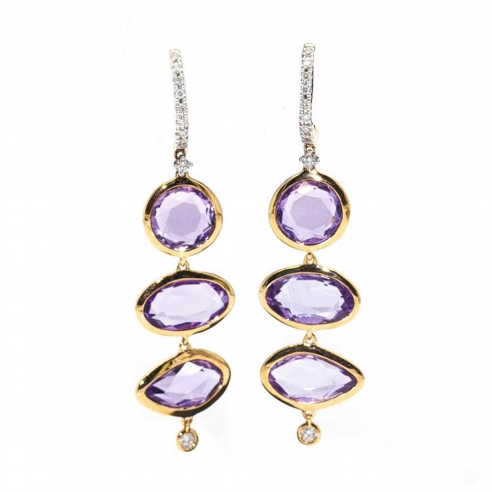 Boucles d'oreilles AMATIS en or rose et diamants - Castafiore