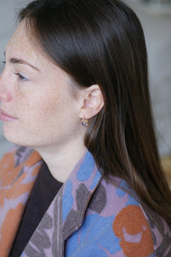 Boucles d'Oreilles Anciennes Améthystes et Diamants sur Or Jaune - Castafiore