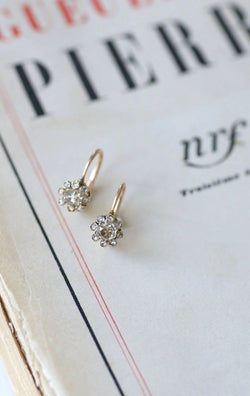 Boucles d'oreilles anciennes diamants 1,00 Ct - Castafiore