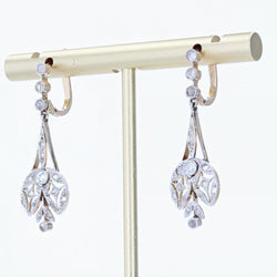 Boucles d'oreilles anciennes diamants Belle époque - Castafiore