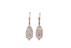 Boucles d'oreilles anciennes diamants en or - Castafiore