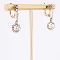 Boucles d'oreilles ANCIENNES Dormeuses en or blanc et rose diamants - Castafiore