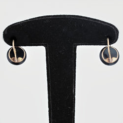 Boucles d'oreilles ANCIENNES Dormeuses en or jaune et jais - Castafiore