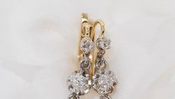 Boucles d'oreilles anciennes en or jaune et diamants - Castafiore