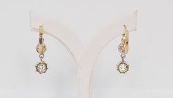 Boucles d'oreilles anciennes en or jaune et diamants - Castafiore
