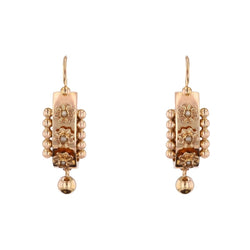 Boucles d'oreilles anciennes en or rose et perles fines - Castafiore