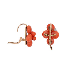 Boucles d'oreilles ANCIENNES Perles en or jaune et corail - Castafiore