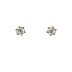 Boucles d'oreilles ANCIENNES Puces en or blanc et diamant - Castafiore