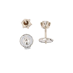 Boucles d'oreilles ANCIENNES Puces en or blanc et diamant - Castafiore