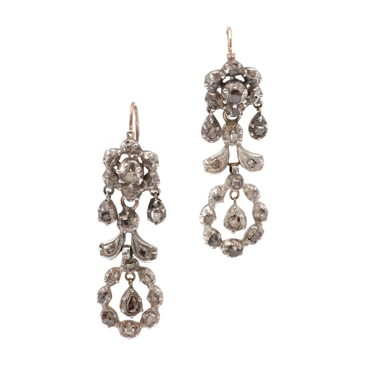 Boucles d’oreilles Arlésiennes en or blanc et argent - Castafiore