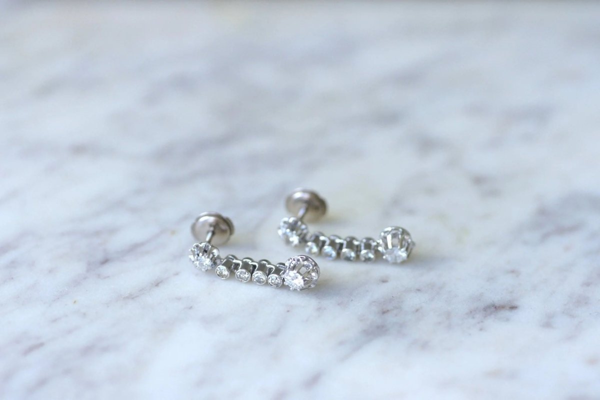 Boucles d'oreilles Art Déco diamants - Castafiore
